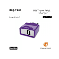 Pikkukuva 1 / 3: Virtalähde - APPROX - Kaksois-USB - 2,1A - Violetti - Ylikuormitussuoja Lila