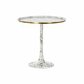 Miniatyrbillede 1 af 4: gyldent aluminium hvidt marmor sidebord (51 x 51 x 51 cm)