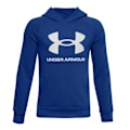 Pikkukuva 1 / 2: Under Armour Rival Fleece Big Logo poikien huppari - kuninkaallinen sininen/valkoinen - 14/16 vuotta Kungsblå/vit 10-12 år gammal