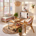 Miniatyrbillede 6 af 6: "Esra" gennembrudt jute tæppe D80 cm - Beige - Atmosphera indretningsarkitekt Beige