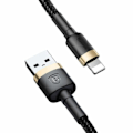 Pikkukuva 1 / 6: Câble 1,5A 1M USB vers Lightning Tressé Baseus Cafule, or-noir CALKLF-BV1 yhteensopiva iPhone 6 7 8 Plus XS XR 11 12 13 kanssa