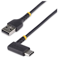 Pikkukuva 4 / 4: StarTech.com 1 m USB A–USB C -kaapeli - Musta USB C -latauskaapeli - Vankka aramidikuitu - USB-C 2.0-3A pikalaturi