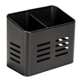 Miniatyrbillede 1 af 5: Baco bestikkurv, Sort udendørskøkkenkurv i pulverlakeret metal, elegant sort visual til opbevaring af bestik,