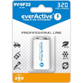 Miniatyrbillede 1 af 3: 6F22 / 9V Ni-MH 320mAh EverActive genopladeligt batteri hvid