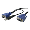 Pikkukuva 2 / 2: KVM VGA -USB 2 in 1 kytkentäkaapeli - STARTECH - 3m - Musta