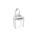 Miniatyrbillede 2 af 2: Klassisk Kate Toiletbord - VERSA - Træ og glas - Hvid - 129,5 x 40 x 70 cm Vit