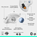 Pikkukuva 6 / 6: Ergonominen hiiri - langaton - Logitech - ERGO M575S - Valkoinen