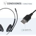 Miniatyrbild 2 av 2: USB-headset - IGGUAL - 270° roterande mikrofon - Brusreducering - Integrerad fjärrkontroll - Bekväm Svart