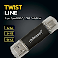 Pikkukuva 2 / 3: USB-avain - INTENSO - Twist Line - 32 Gt - USB-A, USB-C™ - USB 3.1 (Gen 1)