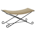 Miniatyrbillede 1 af 4: Sort og lysebrun rattan bænk - Mærke - Model - Mål 94x49x44 cm