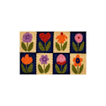 Miniatyrbild 1 av 2: GENERISK Dörrmatta - Blomstermodell - Kokosfiber - 60x40cm - Rektangulär - Blandade färger Blandad