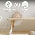 Miniatyrbillede 2 af 6: T'nB - Cloud digitalt vækkeur med LED, multifunktions vækkeur, justerbar belysning, 3 programmerbare alarmer - træfinish