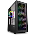 Miniatyrbillede 1 af 4: SHARKOON RGB WAVE ATX gaming pc-case - Sort - 3x 120 mm - 2 interne båse - 7 udvidelsesbåse