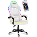 Miniatyrbild 1 av 4: HUZARO Force 4.4 ergonomisk spelstol - Vit - Justerbar höjd - Svankstöd - Armstöd - Nackstöd Vit