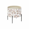 Miniatyrbillede 1 af 3: Sidebord - LANA DECO - Thyann Sort Hvid MDF Metal - Shabby Chic - Leveres samlet - 38 x 38 x 39 cm vit svart