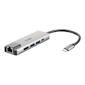 Miniatyrbild 2 av 4: USB-C-hubb 5-i-1 - D-Link - DUB-M520 - HDMI 4K - Laddning 60W - Grå aluminium
