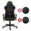 Pikkukuva 3 / 4: Gaming Tuoli HUZARO Force 6.2 - Musta - Ergonominen - RGB - Korkeussäädettävä - Kallistettava Lanneru supportti svart
