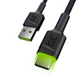 Miniatyrbillede 1 af 4: USB-kabel - Green Cell - GC Ray - 1,2m - Hurtigopladning - Grøn baggrundsbelysning