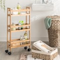 Miniatyrbild 4 av 4: Rullvagn - Bambu - 3 nivåer - Trälook - DIY Montering - Klassiskt kök Beige