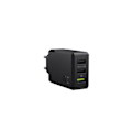 Miniatyrbillede 1 af 4: Lader - GC - ChargeSource 3 - 3xUSB - 30W - Hurtigopladning Ultra Charge Svart