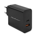 Miniatyrbillede 1 af 3: Lader - Qoltec strømadapter - 52380 - Hurtig PD-lader 1xUSB-C 1xUSB 65W 5-20V 1,5-3,25A Sort