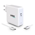 Pikkukuva 1 / 3: PC Urban Factory CHARGEUR 100 W USB-C GAN ECO - YSTÄVÄLLINEN LATAUSLAITE JA KAAPELI Vit