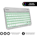 Miniatyrbild 2 av 2: SUBBLIM Bluetooth-tangentbord med surfplattahållare SUB-KBT-SMBL30 Spansk QWERTY Svart/Vit Flerfärgad Spanska