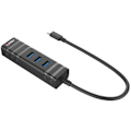 Miniatyrbillede 1 af 3: USB Adapter - Lindy - USB 3.1 Hub - 4 Porte - Gigabit Ethernet - Sort