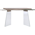Miniatyrbillede 3 af 4: Konsol i glas, træ og MDF - Hvid - 120 x 40 x 76 cm