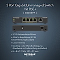 Pikkukuva 2 / 3: Kytkin - NETGEAR - GS305PP - 5 porttia - PoE/PoE+ - Gigabit Ethernet