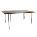 Miniatyrbillede 1 af 4: spisebord 180 x 87 x 76 cm sort metal brunt akacietræ