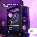 Miniatyrbild 3 av 4: Gaming Chassi ATX - Mars Gaming - MC-VAULT - 4 ARGB-fläktar - Mesh-panel - Härdat glas