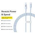 Pikkukuva 4 / 6: USB-C - Lightning -kaapeli, Nopea Lataus 20W, 2m - Baseus Gem (P10373001311-01) - Galaksinsininen