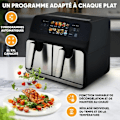Miniatyrbillede 4 af 5: Dobbelt luftfrituregryde 2200W 8 liter (2x4 L) PROFICOOK