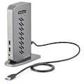 Miniatyrbild 1 av 6: USB-hub - Startech - DK30A2DHUUE - 6 portar USB A - 1 portar RJ-45 - Svart