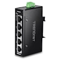 Miniatyrbillede 1 af 2: TRENDnet Mini industrielt Fast Ethernet DIN-Rail switch med 5 porte, TI-ELC50, 5 porte 10/100 Mbps, IP30 kabinet, kapacitet af