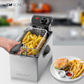 Miniatyrbillede 2 af 6: Friturepande i rustfrit stål 3L Clatronic FR 3586 - Grå - 2000 Watt - Variabel temperatur rustfrit stål