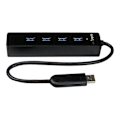 Miniatyrbillede 3 af 3: USB 3.0 Hub - StarTech.com - ST4300PBU3 - 4 porte - Indbygget kabel - Sort