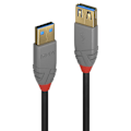 Miniatyrbild 1 av 2: USB 3.0 typ A förlängningskabel - LINDY - Anthra Line - 3m - Dubbelskärmad - Guldpläterade kontakter