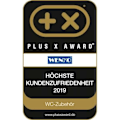 Pikkukuva 3 / 3: WENKO Davos wc-harja, suljettu malli, musta wc-harja, BPA-vapaa muovi, Ø 9,5x35 cm, matta valkoinen