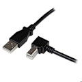 Pikkukuva 1 / 4: USB 2.0 - STARTECH - Tyyppi A Tyyppi B - 2 m - Vasemmalle kulma - Musta