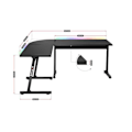 Miniatyrbillede 4 af 4: Hjørneskrivebord gaming - HUZARO - HERO 6.0 - LED RGB - Karbonpanel - Ergonomisk RGB