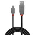Miniatyrbillede 2 af 2: Lindy Anthra Line 5m USB A til Micro-USB B 2.0 480 Mbit/s Kabel Sort Grå
