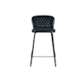 Miniatyrbillede 3 af 4: sort pu metal skammel (40 x 42,5 x 81,5 cm)