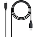 Miniatyrbild 1 av 2: Nanokabel 10.01.4002 - USB 3.1-kabel, Gen2 10 Gbps 3A, Typ USB-C/M-A-M/M, svart, 2 m