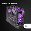 Miniatyrbillede 2 af 4: Gaming ATX kabinet - Mars Gaming - MC-EDGE - Open Air design - Triple hærdet glas panel - USB-C og USB 3.0