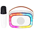 Miniatyrbillede 2 af 3: NOMADISK KARAOKE HVID HØJTALER MED MIC XR 8A01 MINI FEST TREVI