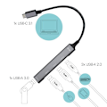 Miniatyrbild 1 av 3: Hub USB-C - I-TEC - C31HUBMETALMINI4 - 1x USB 3.0 - 3x USB 2.0 - Metall