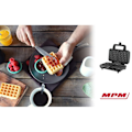 Miniatyrbillede 3 af 3: Professionel Vaffeljern til 2 Tykk Belgisk Vafler, Non-stick Plader MPM MGO-20M 1000W Sort/Sølv 13332 Musta/hopea