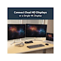 Pikkukuva 5 / 5: USB 3.0 - STARTECH.COM - DisplayPort 4K - 2 HDMI/DP-videolähtöä - GbE-portti - Musta